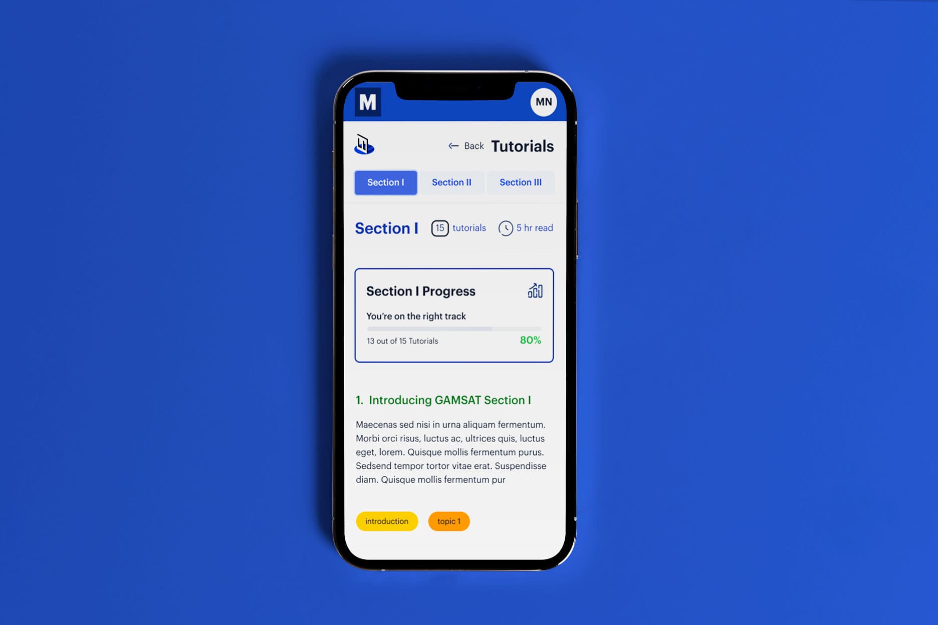 Medify Platform Overview - GAMSAT exam preparation interface